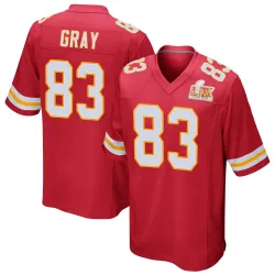 Men's Noah Gray Kansas City Chiefs No.83 Game Team Color Super Bowl LIX Jersey - Red