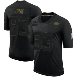 Men's Noah Gray Kansas City Chiefs No.83 Limited 2020 Salute To Service Jersey - Black