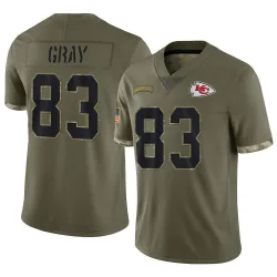 Men's Noah Gray Kansas City Chiefs No.83 Limited 2022 Salute To Service Jersey - Olive