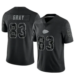 Men's Noah Gray Kansas City Chiefs No.83 Limited Reflective Jersey - Black