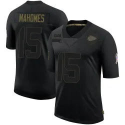 Men's Patrick Mahomes Kansas City Chiefs No.15 Limited 2020 Salute To Service Jersey - Black