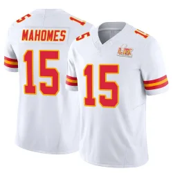 Men's Patrick Mahomes Kansas City Chiefs No.15 Limited Vapor F.U.S.E. Super Bowl LIX Jersey - White
