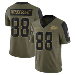 Men's Peyton Hendershot Kansas City Chiefs No.88 Limited 2021 Salute To Service Jersey - Olive