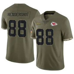 Men's Peyton Hendershot Kansas City Chiefs No.88 Limited 2022 Salute To Service Jersey - Olive