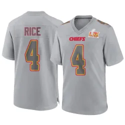 Men's Rashee Rice Kansas City Chiefs No.4 Game Atmosphere Fashion Super Bowl LIX Jersey - Gray