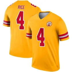 Men's Rashee Rice Kansas City Chiefs No.4 Legend Inverted Jersey - Gold