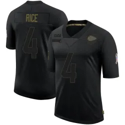 Men's Rashee Rice Kansas City Chiefs No.4 Limited 2020 Salute To Service Jersey - Black