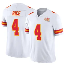Men's Rashee Rice Kansas City Chiefs No.4 Limited Vapor F.U.S.E. Super Bowl LIX Jersey - White