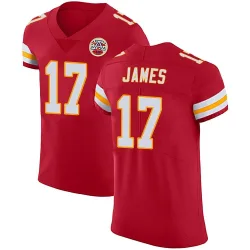 Men's Richie James Kansas City Chiefs No.17 Elite Team Color Vapor Untouchable Jersey - Red