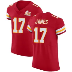 Men's Richie James Kansas City Chiefs No.17 Elite Team Color Vapor Untouchable Super Bowl LIX Jersey - Red