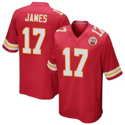 Men's Richie James Kansas City Chiefs No.17 Game Team Color Jersey - Red