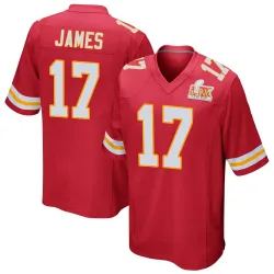 Men's Richie James Kansas City Chiefs No.17 Game Team Color Super Bowl LIX Jersey - Red