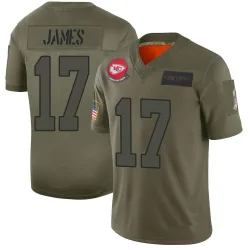 Men's Richie James Kansas City Chiefs No.17 Limited 2019 Salute to Service Jersey - Camo