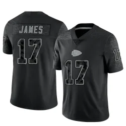 Men's Richie James Kansas City Chiefs No.17 Limited Reflective Jersey - Black
