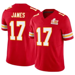 Men's Richie James Kansas City Chiefs No.17 Limited Vapor F.U.S.E. Super Bowl LIX Jersey - Red