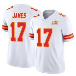 Men's Richie James Kansas City Chiefs No.17 Limited Vapor F.U.S.E. Super Bowl LIX Jersey - White