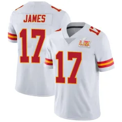 Men's Richie James Kansas City Chiefs No.17 Limited Vapor Untouchable Super Bowl LIX Jersey - White