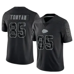 Men's Robert Tonyan Kansas City Chiefs No.85 Limited Reflective Jersey - Black