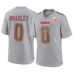 Men's Shaun Bradley Kansas City Chiefs No.0 Game Atmosphere Fashion Super Bowl LIX Jersey - Gray