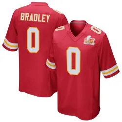 Men's Shaun Bradley Kansas City Chiefs No.0 Game Team Color Super Bowl LIX Jersey - Red