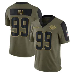 Men's Siaki Ika Kansas City Chiefs No.99 Limited 2021 Salute To Service Jersey - Olive