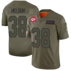 Men's Steven Nelson Kansas City Chiefs No.38 Limited 2019 Salute to Service Jersey - Camo