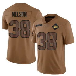 Men's Steven Nelson Kansas City Chiefs No.38 Limited 2023 Salute To Service Jersey - Brown