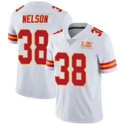 Men's Steven Nelson Kansas City Chiefs No.38 Limited Vapor Untouchable Super Bowl LIX Jersey - White
