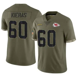 Men's Tautvydas Kieras Kansas City Chiefs No.60 Limited 2022 Salute To Service Jersey - Olive