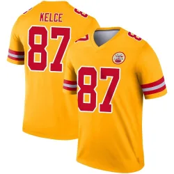 Men's Travis Kelce Kansas City Chiefs No.87 Legend Inverted Jersey - Gold