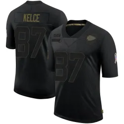 Men's Travis Kelce Kansas City Chiefs No.87 Limited 2020 Salute To Service Jersey - Black