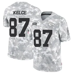 Men's Travis Kelce Kansas City Chiefs No.87 Limited 2024 Salute to Service Jersey - Arctic Camo