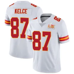 Men's Travis Kelce Kansas City Chiefs No.87 Limited Vapor Untouchable Super Bowl LIX Jersey - White