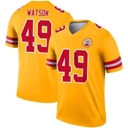 Men's Tre Watson Kansas City Chiefs No.49 Legend Inverted Jersey - Gold