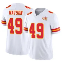 Men's Tre Watson Kansas City Chiefs No.49 Limited Vapor F.U.S.E. Super Bowl LIX Jersey - White