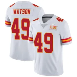 Men's Tre Watson Kansas City Chiefs No.49 Limited Vapor Untouchable Super Bowl LIX Jersey - White
