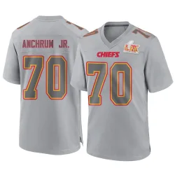 Men's Tremayne Anchrum Jr. Kansas City Chiefs No.70 Game Atmosphere Fashion Super Bowl LIX Jersey - Gray