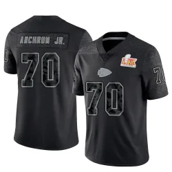 Men's Tremayne Anchrum Jr. Kansas City Chiefs No.70 Limited Reflective Super Bowl LIX Jersey - Black