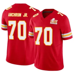 Men's Tremayne Anchrum Jr. Kansas City Chiefs No.70 Limited Vapor F.U.S.E. Super Bowl LIX Jersey - Red