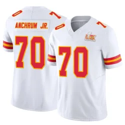 Men's Tremayne Anchrum Jr. Kansas City Chiefs No.70 Limited Vapor F.U.S.E. Super Bowl LIX Jersey - White