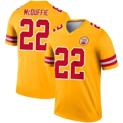Men's Trent McDuffie Kansas City Chiefs No.22 Legend Inverted Jersey - Gold