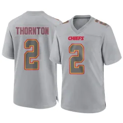 Men's Tyquan Thornton Kansas City Chiefs No.2 Game Atmosphere Fashion Jersey - Gray