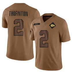 Men's Tyquan Thornton Kansas City Chiefs No.2 Limited 2023 Salute To Service Jersey - Brown