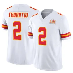 Men's Tyquan Thornton Kansas City Chiefs No.2 Limited Vapor F.U.S.E. Super Bowl LIX Jersey - White