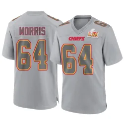 Men's Wanya Morris Kansas City Chiefs No.64 Game Atmosphere Fashion Super Bowl LIX Jersey - Gray