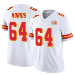 Men's Wanya Morris Kansas City Chiefs No.64 Limited Vapor F.U.S.E. Super Bowl LIX Jersey - White