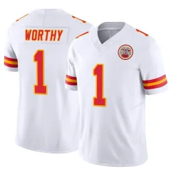 Men's Xavier Worthy Kansas City Chiefs No.1 Limited Vapor F.U.S.E. Jersey - White