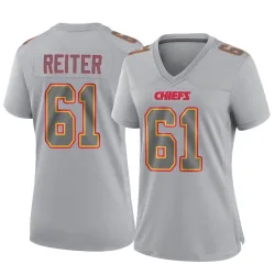 Women's Austin Reiter Kansas City Chiefs No.61 Game Atmosphere Fashion Jersey - Gray