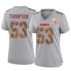 Women's BJ Thompson Kansas City Chiefs No.53 Game Atmosphere Fashion Super Bowl LIX Jersey - Gray
