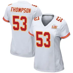 Women's BJ Thompson Kansas City Chiefs No.53 Game Super Bowl LIX Jersey - White